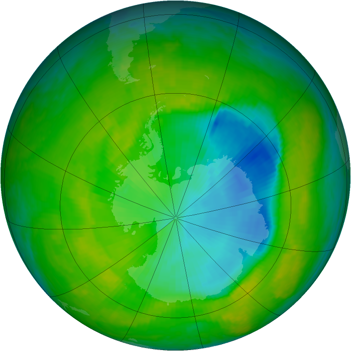 Antarctic ozone map for 23 November 2000